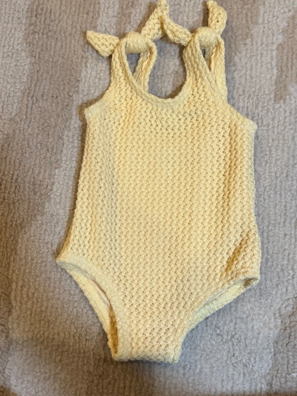 Rylee + Cru Millie One Piece Swimsuit Yellow Crochet 6-12M